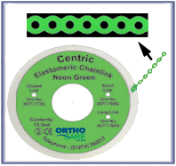 Centric Chain Elastic Closed Link Green