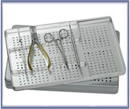 Large Silver Instrument Tray Perforated 28 x 18cm
