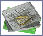Small Green Instrument Tray Perforated 18 x 14cm
