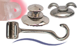 Crimpable Hooks, Eyelets, Lingual Cleats and Buttons