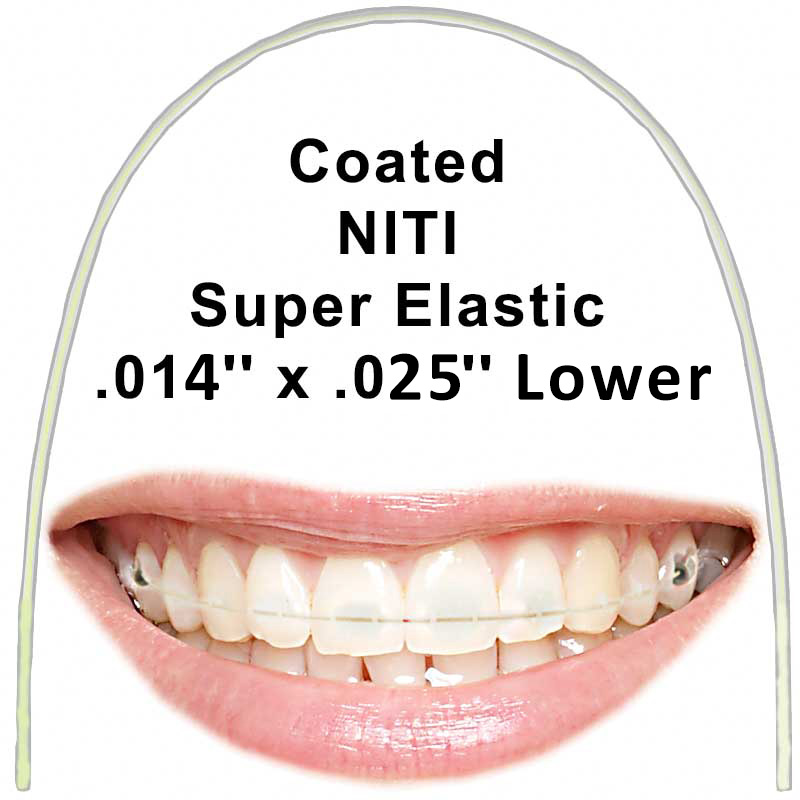 Euroform Cosmetic Tooth Coloured Super Elastic Nickel Titanium Rect .014'' x .025'' Lower Archwire