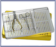 Large Yellow Instrument Tray Perforated 28 x 18cm