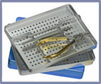 Small Blue Instrument Tray Perforated 18 x 14cm