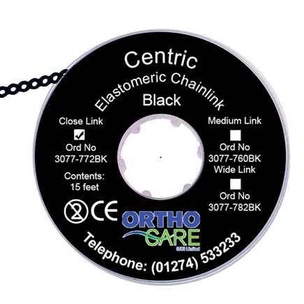Centric Chain Elastic Closed Link Black
