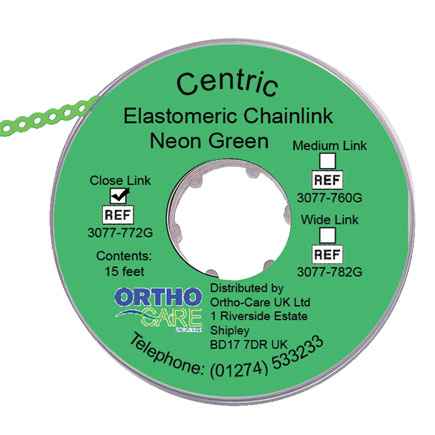 Centric Chain Elastic Closed Link Green