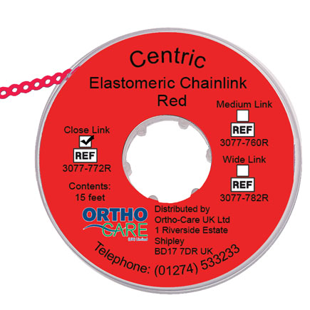 Centric Chain Elastic Closed Link Red