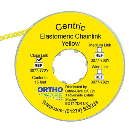 Centric Chain Elastic Closed Link Yellow