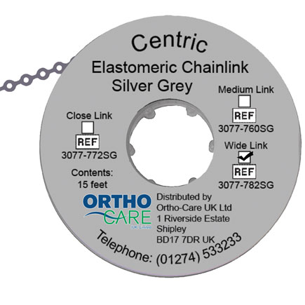 Centric Chain Elastic Wide Link Silver Grey
