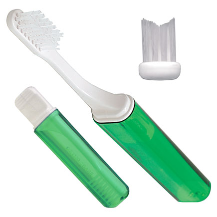 Orthodontic V Trim Travel Brush - Green