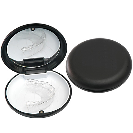 Premium Aligner Retainer Case Black With Mirror