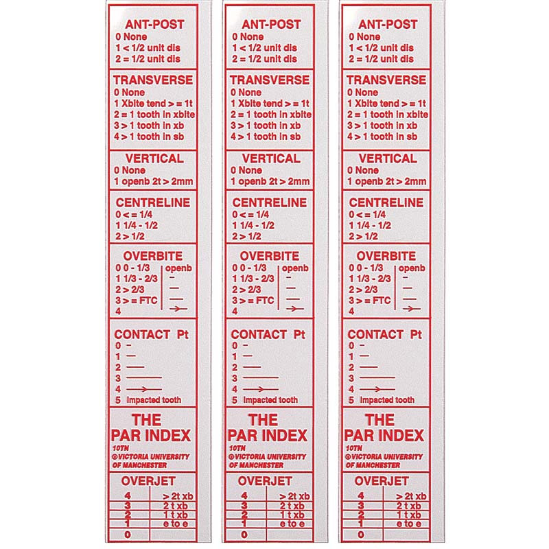 PAR　Index　Rulers　Pack　of　10*