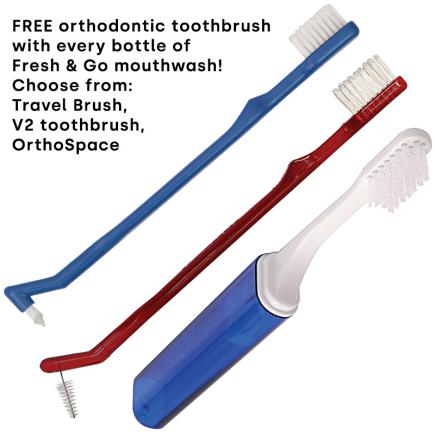 Go Fresh Toothbrush FRESH AND GO ORTHODONTIC MOUTHWASH 500ml - Case of 12 Bottles